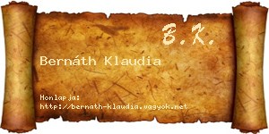 Bernáth Klaudia névjegykártya