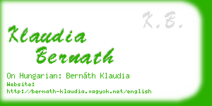 klaudia bernath business card